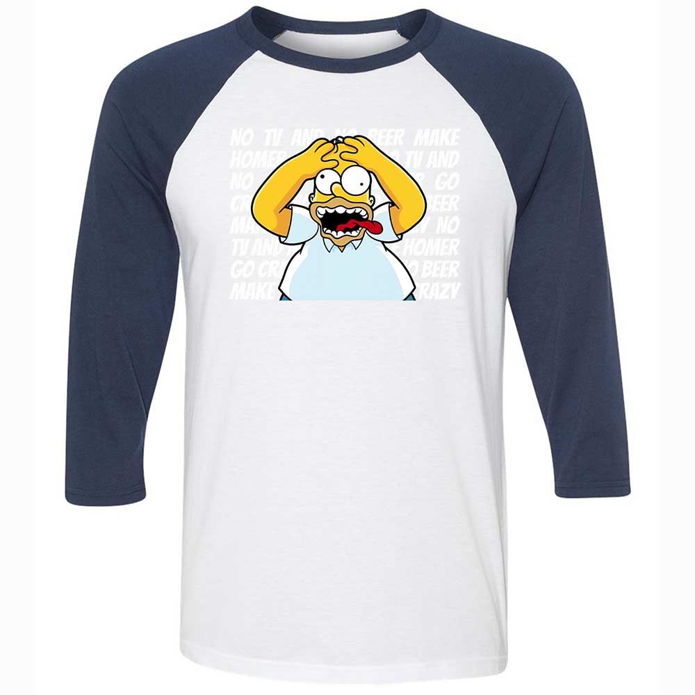 No TV and No Beer Make Homer Go Crazy - White/Navy - 8