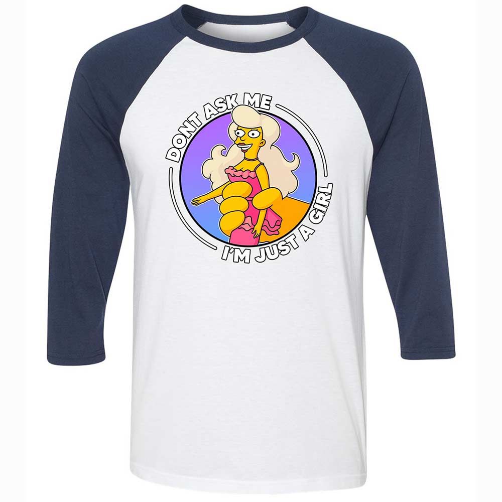Don't Ask Me I'm Just A Girl - White/Navy - 8