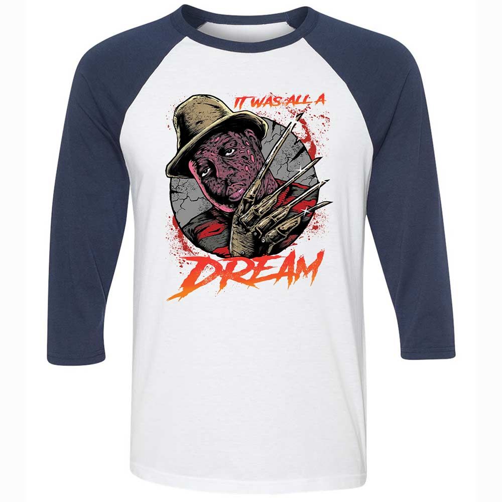 Unisex 3/4 Baseball Tee - A9HC2J68 - White/Navy - 8