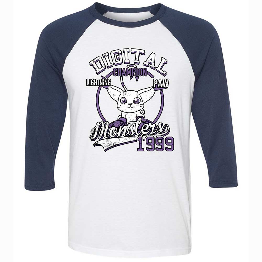 Unisex 3/4 Baseball Tee - SK8SPK4L - White/Navy - 8
