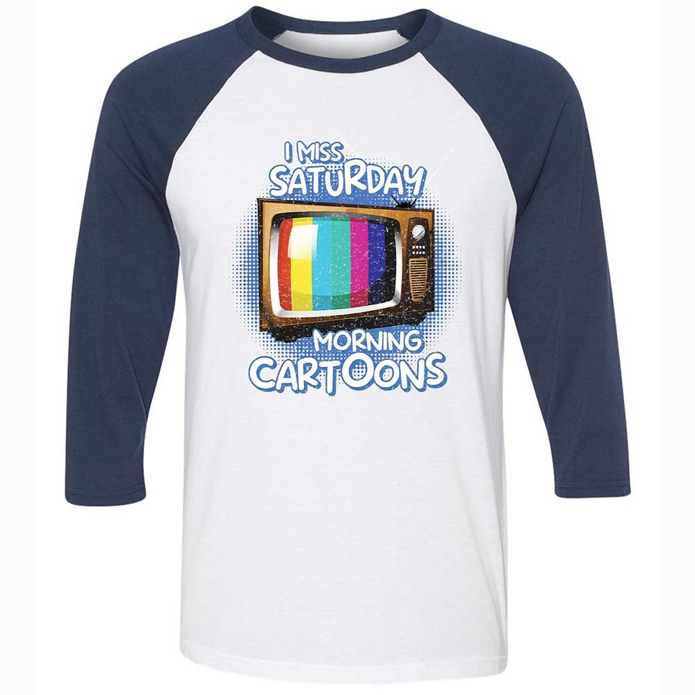 Unisex 3/4 Baseball Tee - D3JLVLP7 - White/Navy - 8