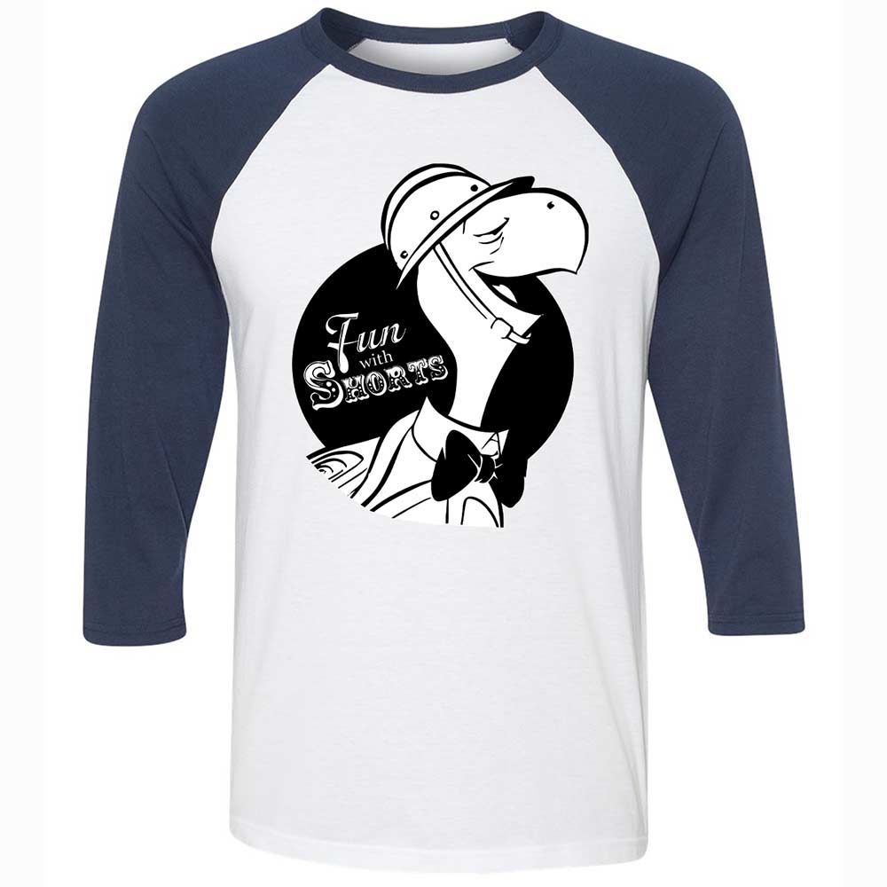 Unisex 3/4 Baseball Tee - EUAPHMNB - White/Navy - 8