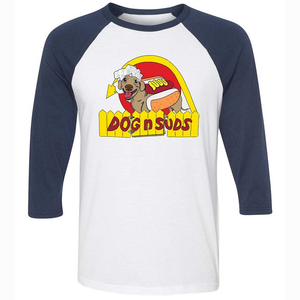 Dog n Suds Dachshund - White/Navy - 8