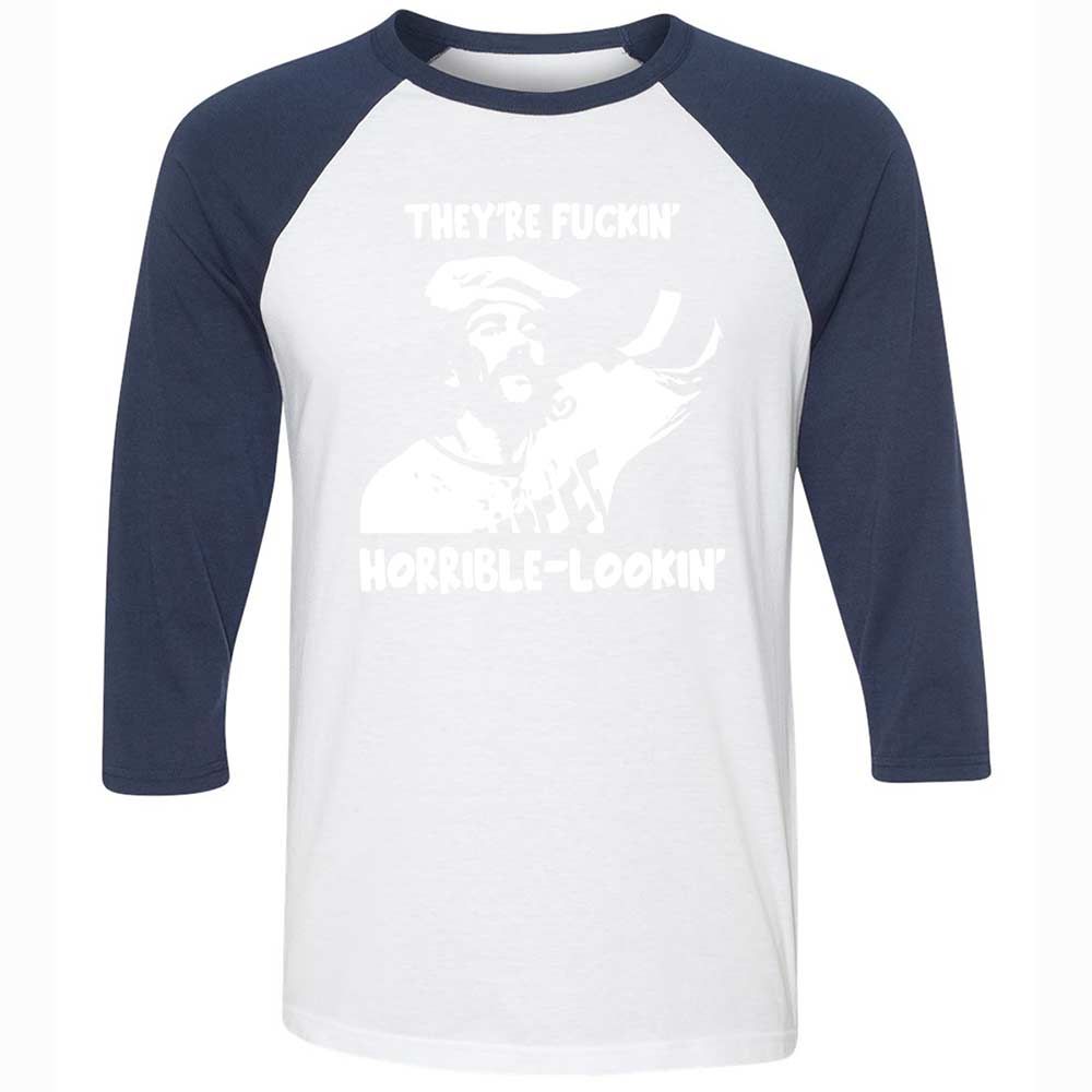 Unisex 3/4 Baseball Tee - DYE3NCBR - White/Navy - 8