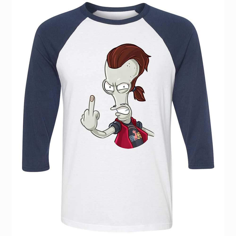 Unisex 3/4 Baseball Tee - JYWVZ2PV - White/Navy - 8