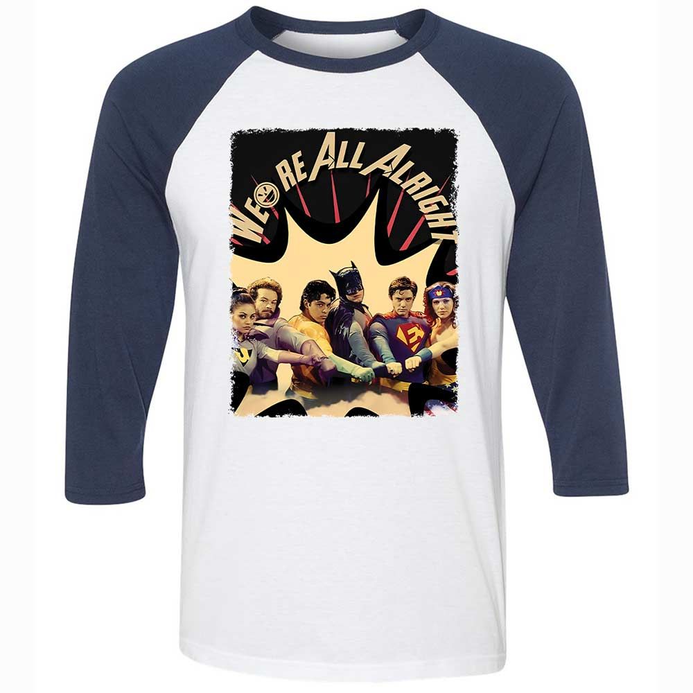 Unisex 3/4 Baseball Tee - J55144CC - White/Navy - 8