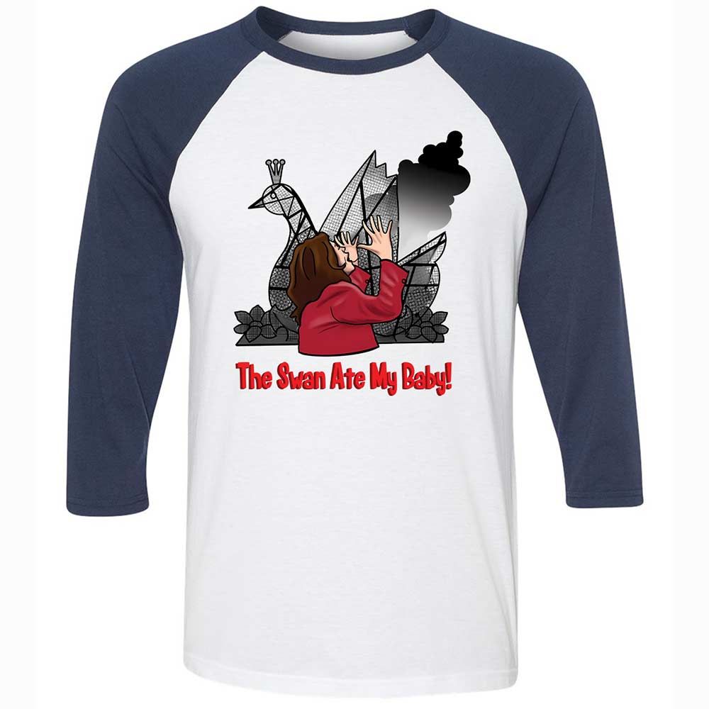 The Swan Ate My Baby - White/Navy - 8
