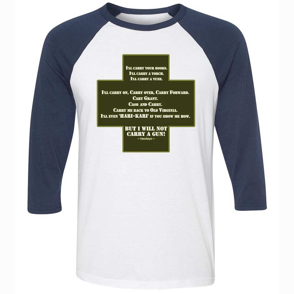 I Will Not Carry a Gun - White/Navy - 8