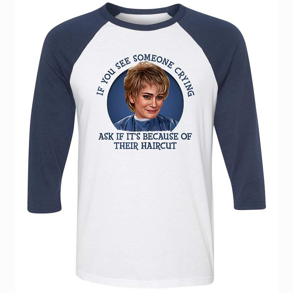 Unisex 3/4 Baseball Tee - 88MFHM3N - White/Navy - 8