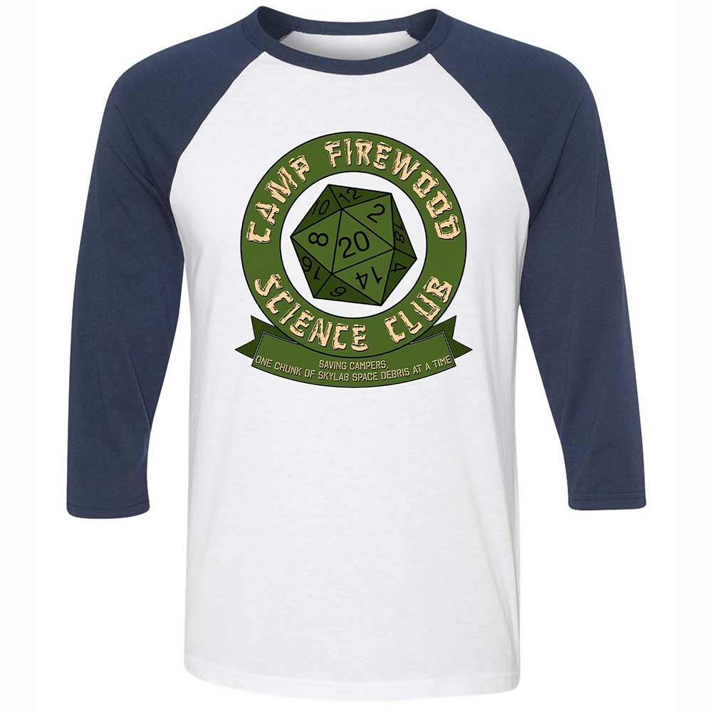 Camp Firewood Science Club - White/Navy - 8