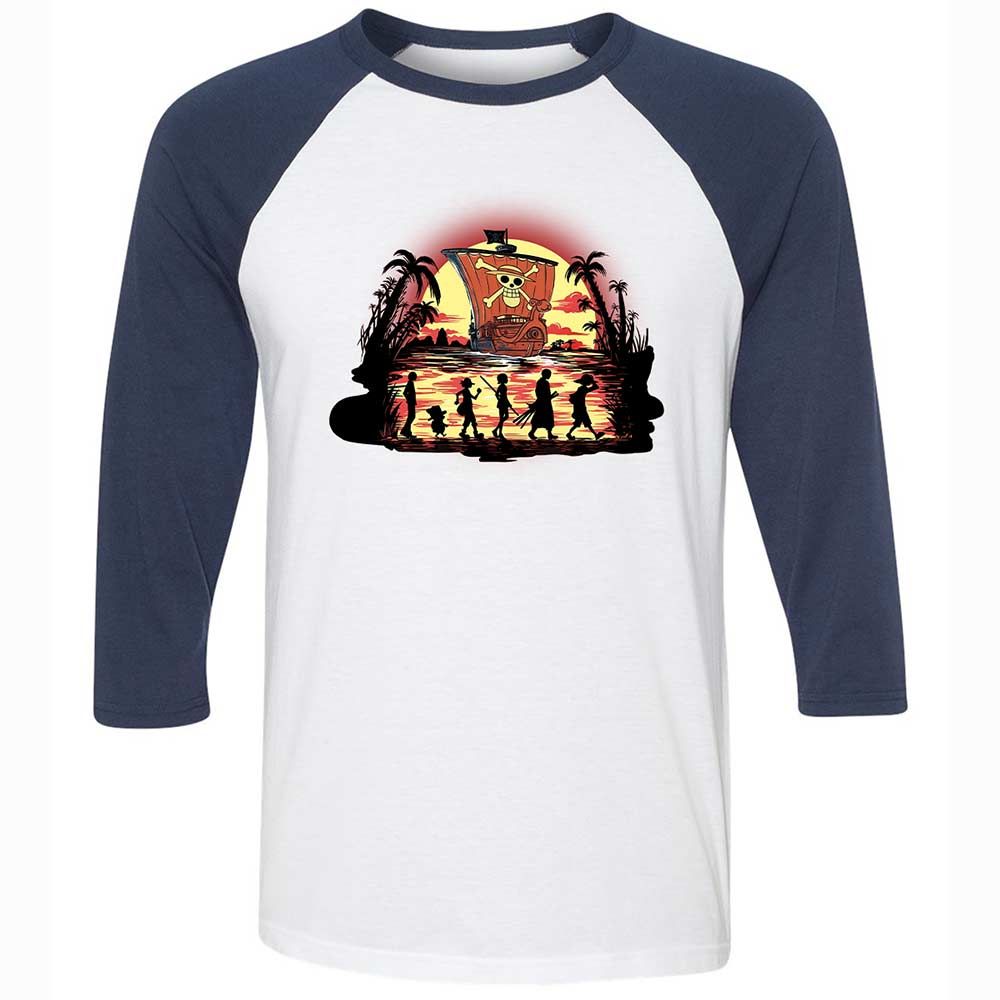 Unisex 3/4 Baseball Tee - XD467XNH - White/Navy - 8