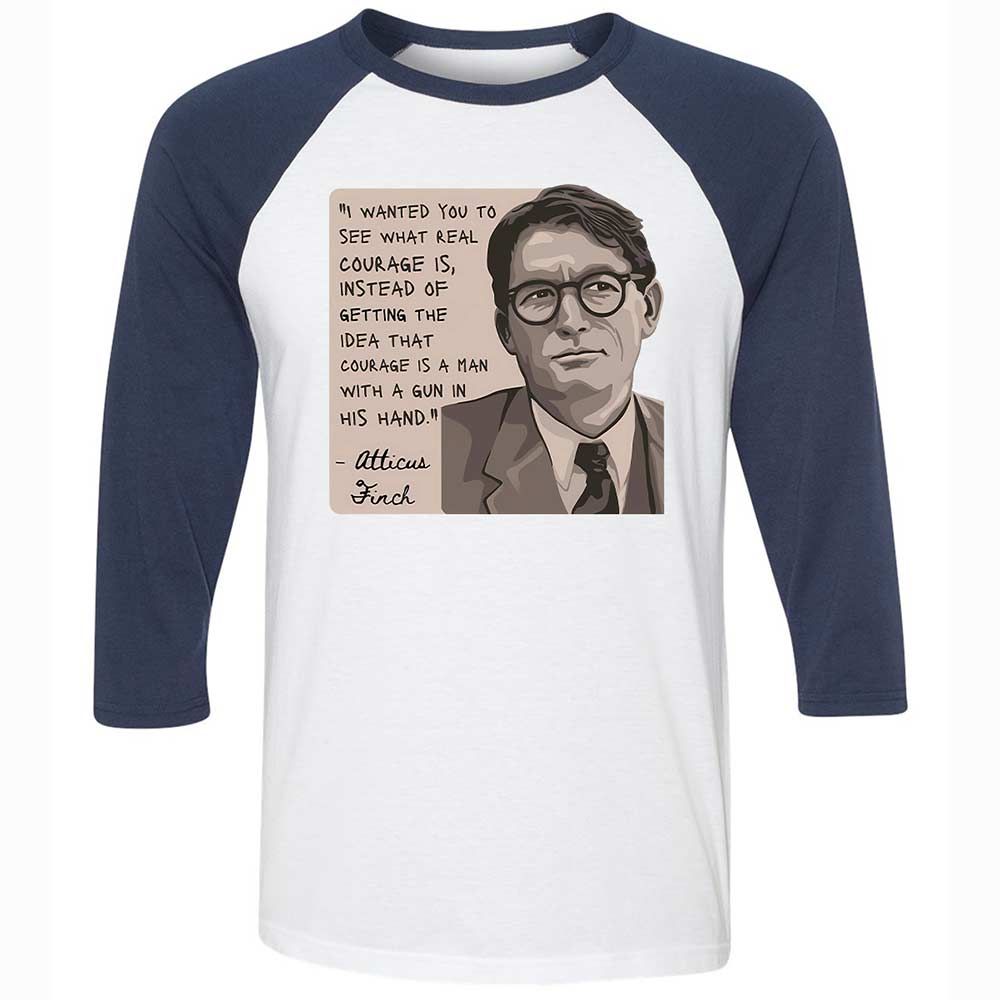 Real Courage Quote - White/Navy - 8
