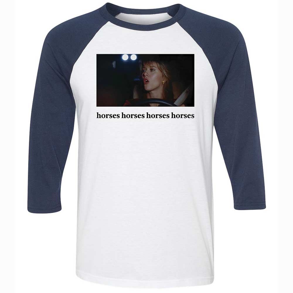 Horses horses horses horses - White/Navy - 8