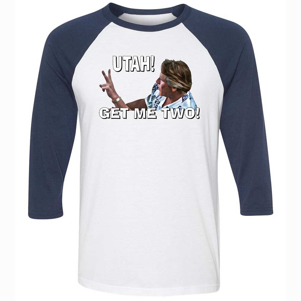 Unisex 3/4 Baseball Tee - R3VBFGX8 - White/Navy - 8