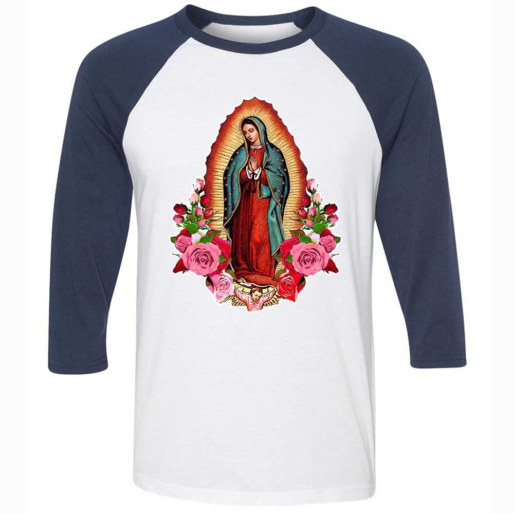 Our Lady of Guadalupe - White/Navy - 8