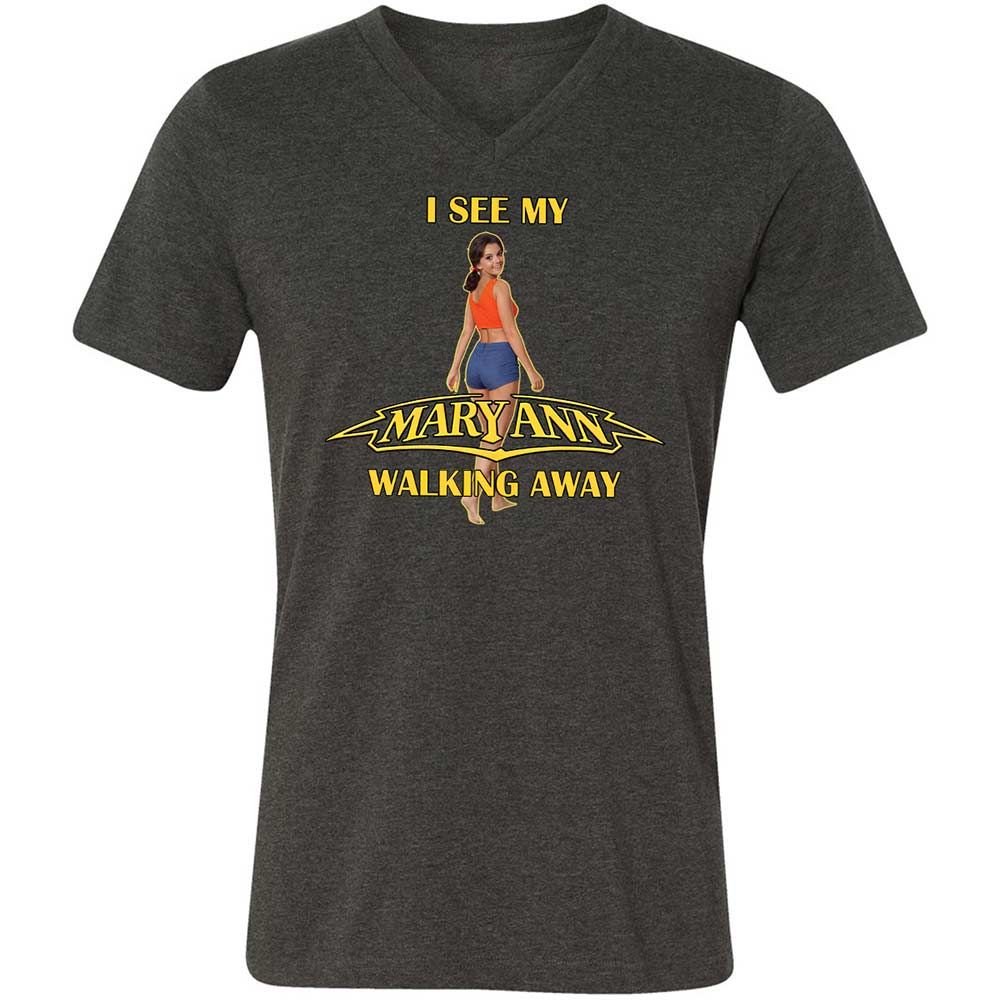 Unisex V-Neck T-Shirt - K8U6GMJ8 - Dark Grey Heather - 9