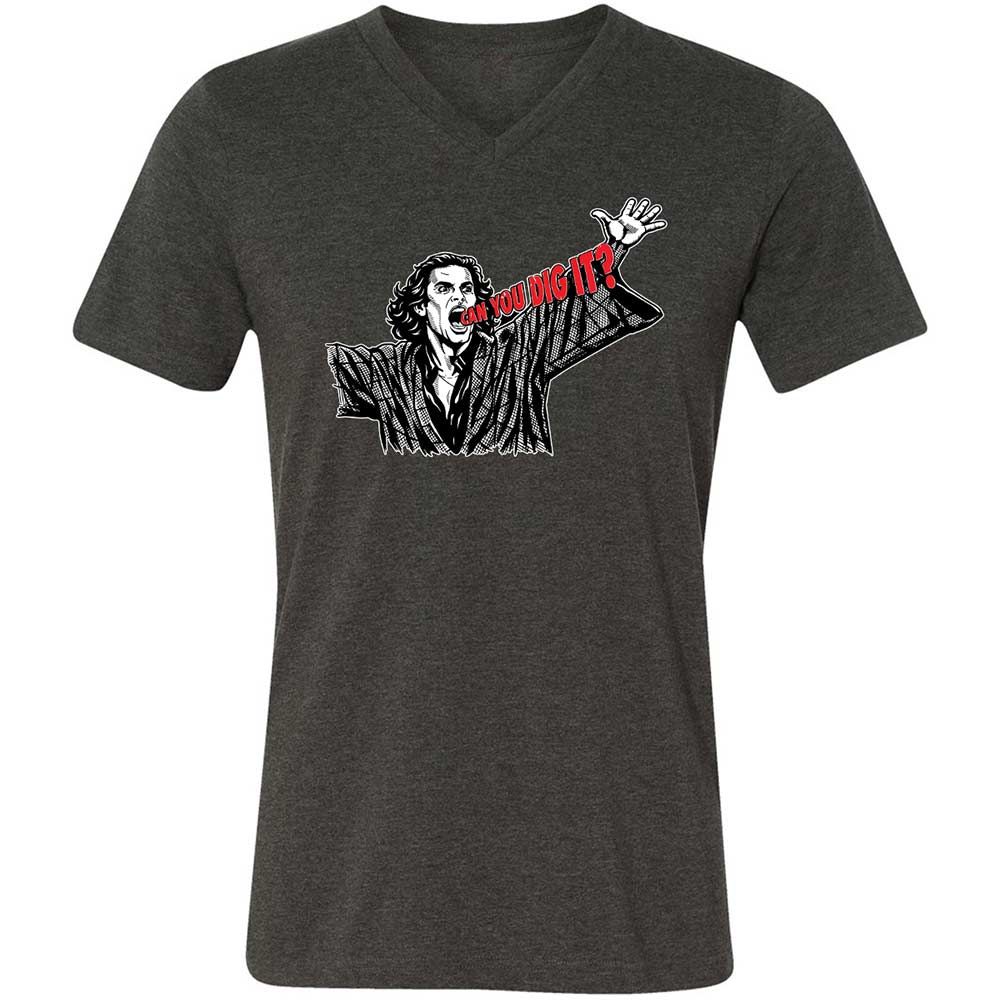 Unisex V-Neck T-Shirt - 3F9GJFQS - Dark Grey Heather - 9