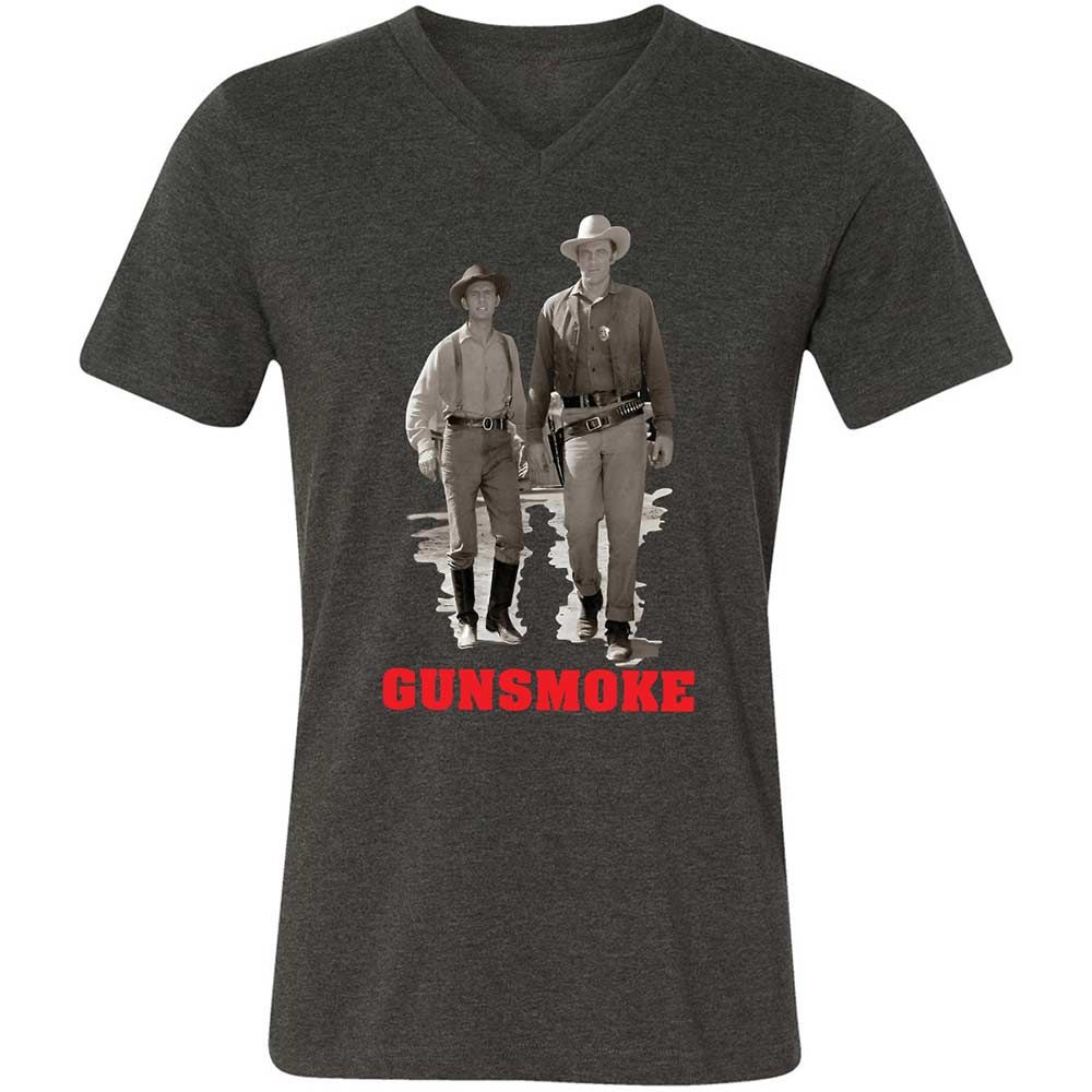 Unisex V-Neck T-Shirt - J6JGGQX9 - Dark Grey Heather - 9