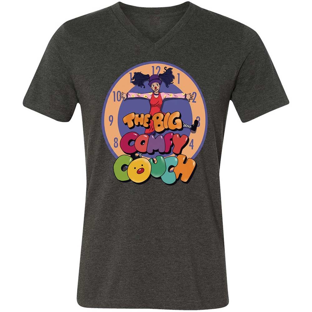 Unisex V-Neck T-Shirt - ZJXEPVL1 - Dark Grey Heather - 9