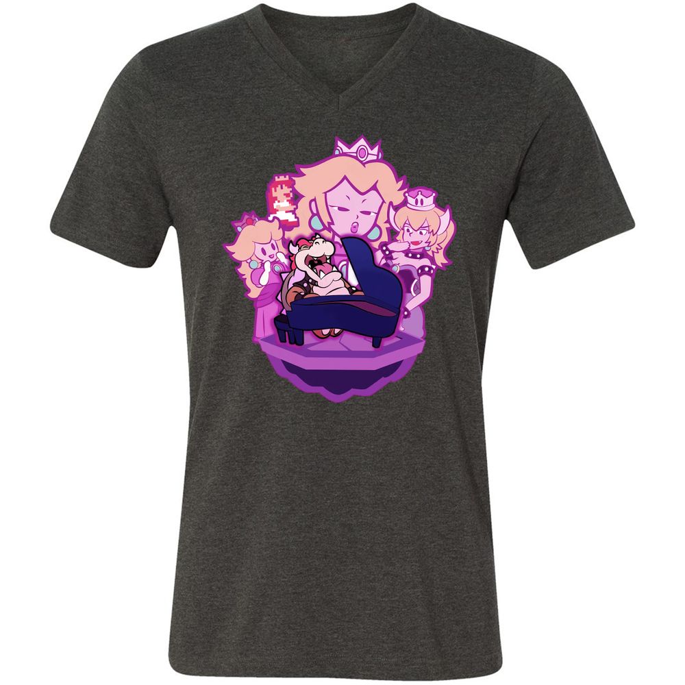Unisex V-Neck T-Shirt - 1PBRJDFS - Dark Grey Heather - 9