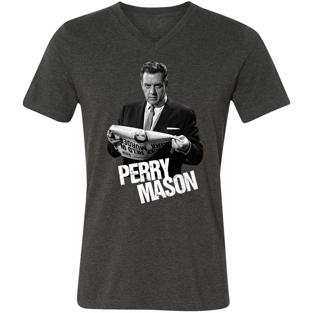 Unisex V-Neck T-Shirt - QFJYY96Z - Dark Grey Heather - 9