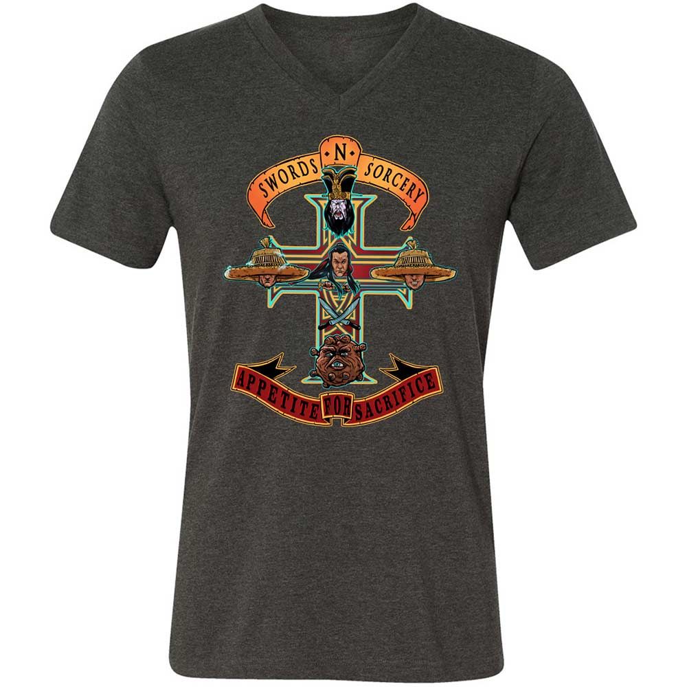 Unisex V-Neck T-Shirt - CNTNJ7CA - Dark Grey Heather - 9