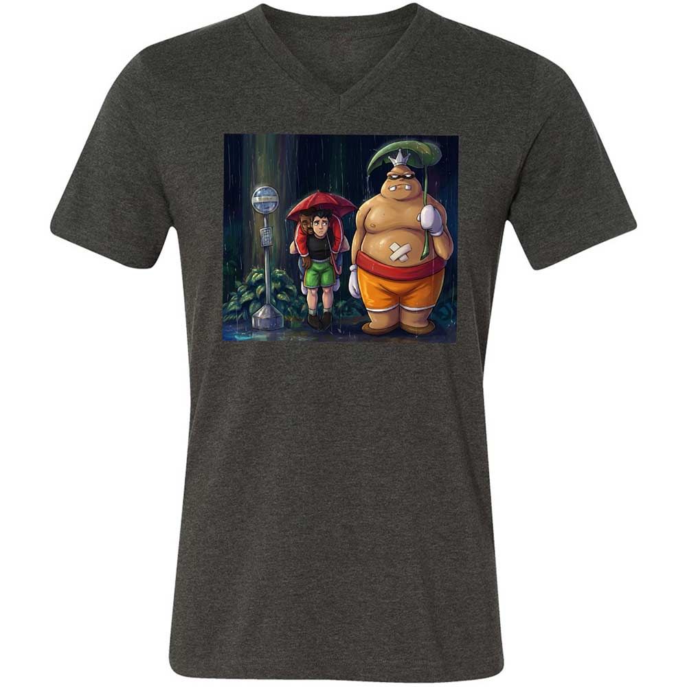 Unisex V-Neck T-Shirt - ZMMYEUBV - Dark Grey Heather - 9