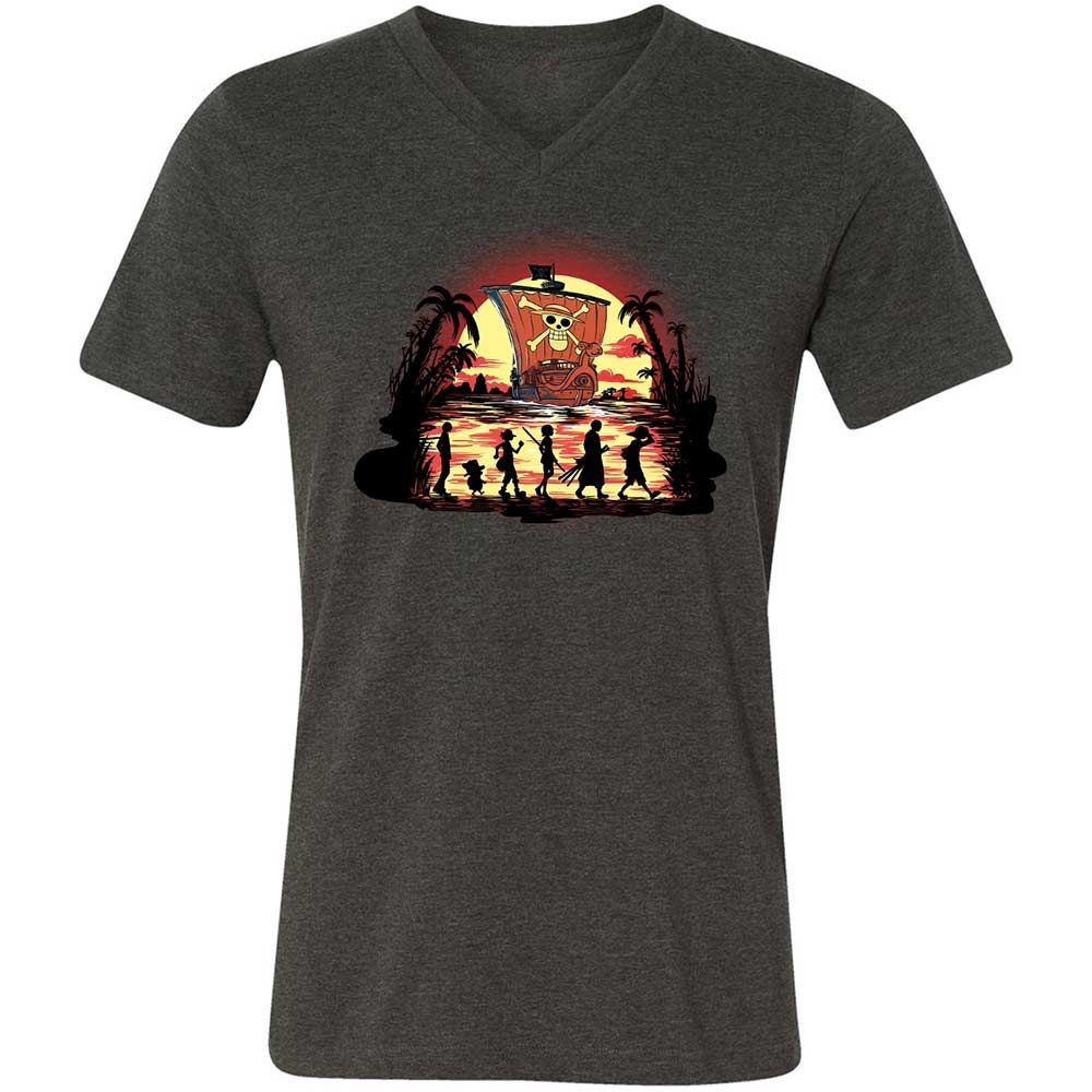 Unisex V-Neck T-Shirt - 94GAHYGS - Dark Grey Heather - 9