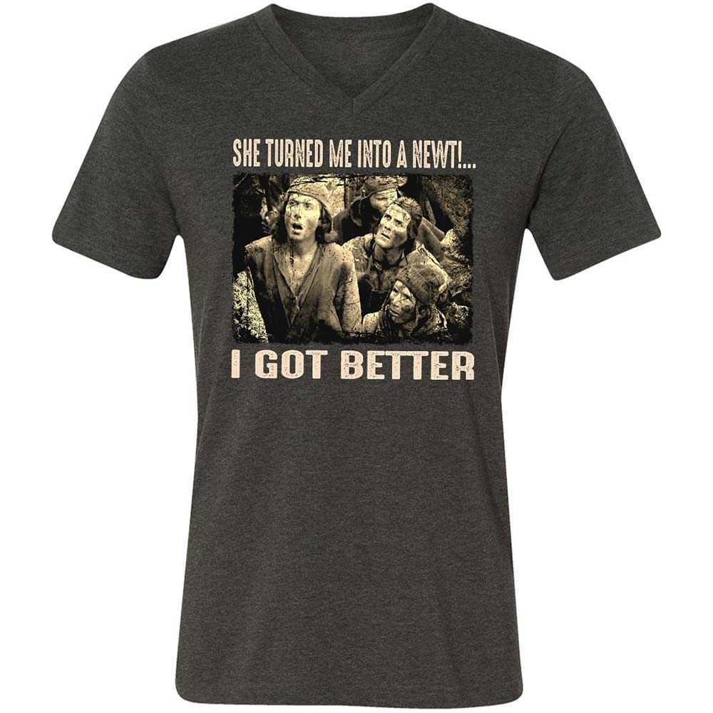 Unisex V-Neck T-Shirt - BPXQG833 - Dark Grey Heather - 9
