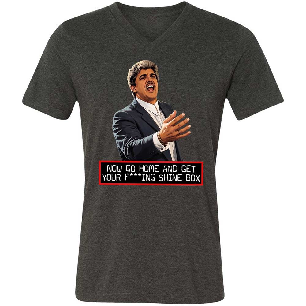 Unisex V-Neck T-Shirt - PZ7LXY1D - Dark Grey Heather - 9