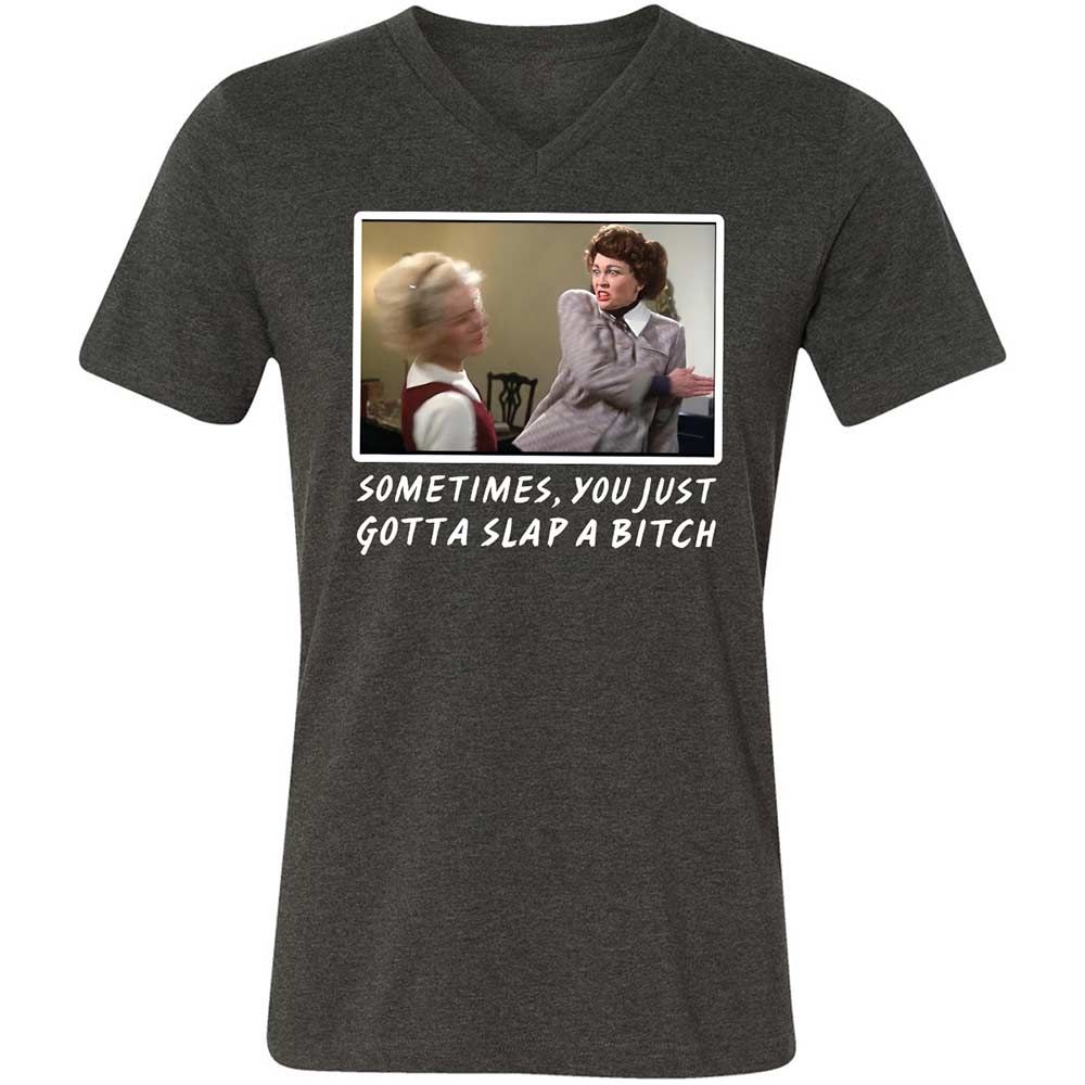 Unisex V-Neck T-Shirt - R7Q5ZZQM - Dark Grey Heather - 9