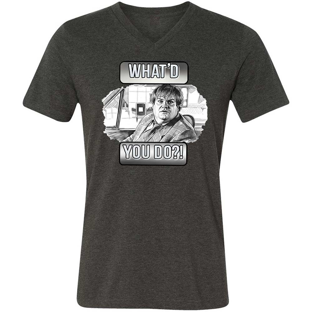Unisex V-Neck T-Shirt - ACU6N5M1 - Dark Grey Heather - 9