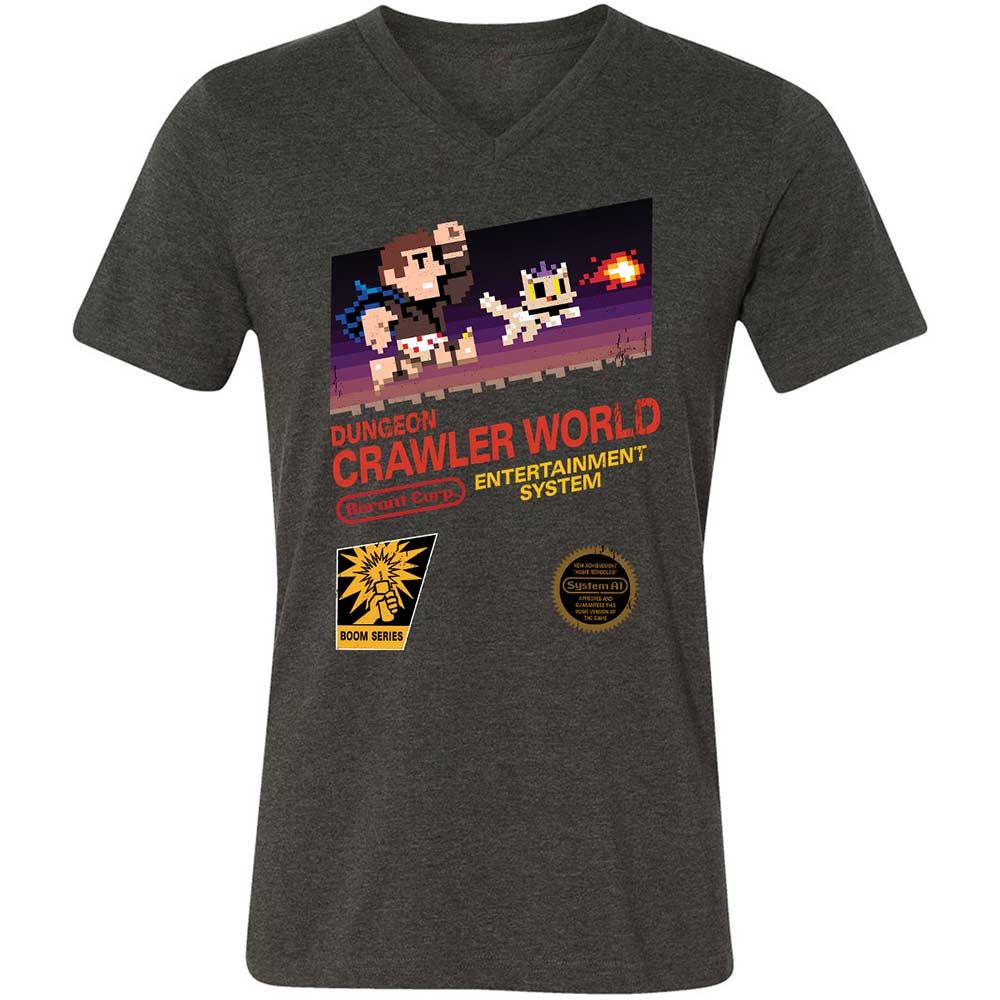 Unisex V-Neck T-Shirt - 4A2XHKXS - Dark Grey Heather - 9
