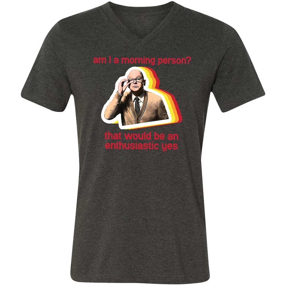 Unisex V-Neck T-Shirt - RNNHSPC7 - Dark Grey Heather - 9