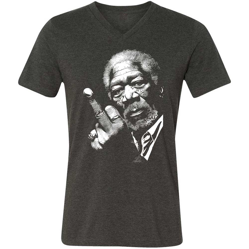Morgan Freeman middle finger - Dark Grey Heather - 9