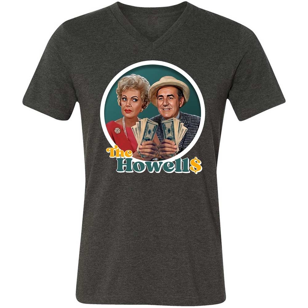 Unisex V-Neck T-Shirt - J85LEMM9 - Dark Grey Heather - 9