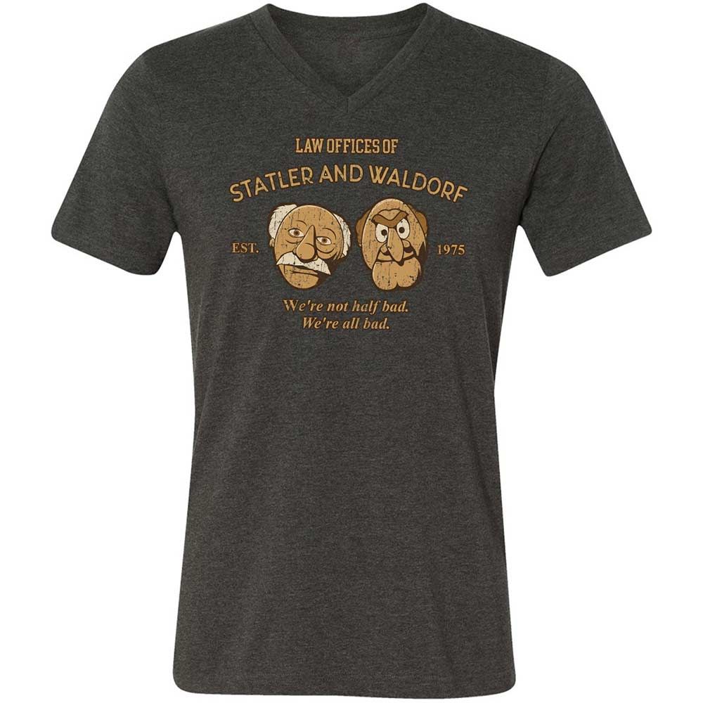 Unisex V-Neck T-Shirt - 1VMU8ZUK - Dark Grey Heather - 9