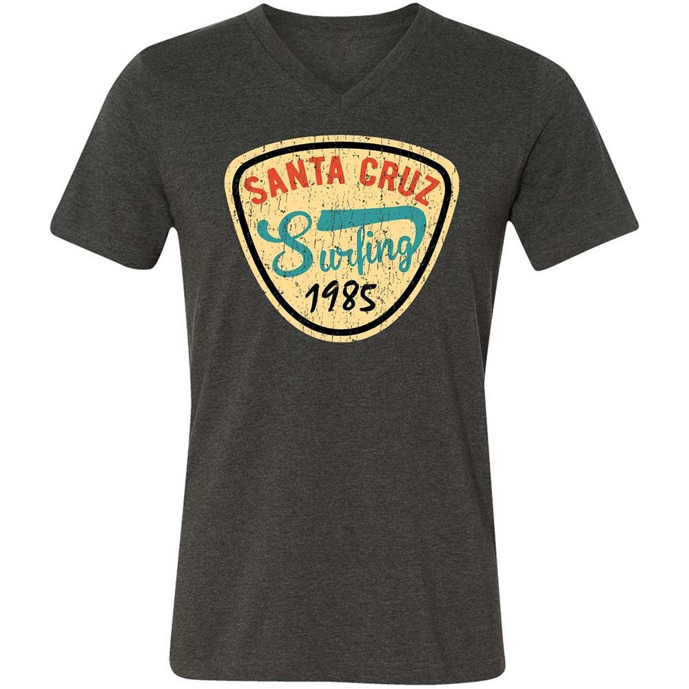 Unisex V-Neck T-Shirt - 894SF7XH - Dark Grey Heather - 9