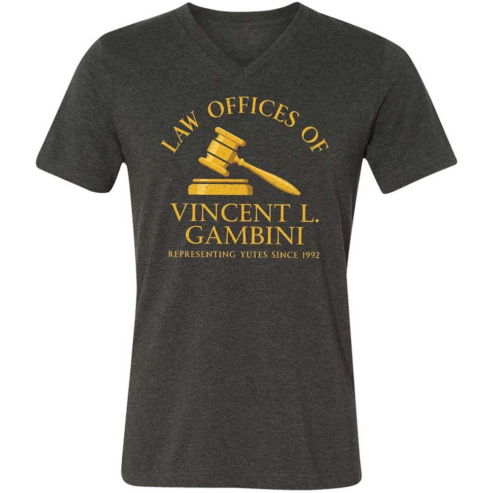 Unisex V-Neck T-Shirt - 7S1UDBRF - Dark Grey Heather - 9