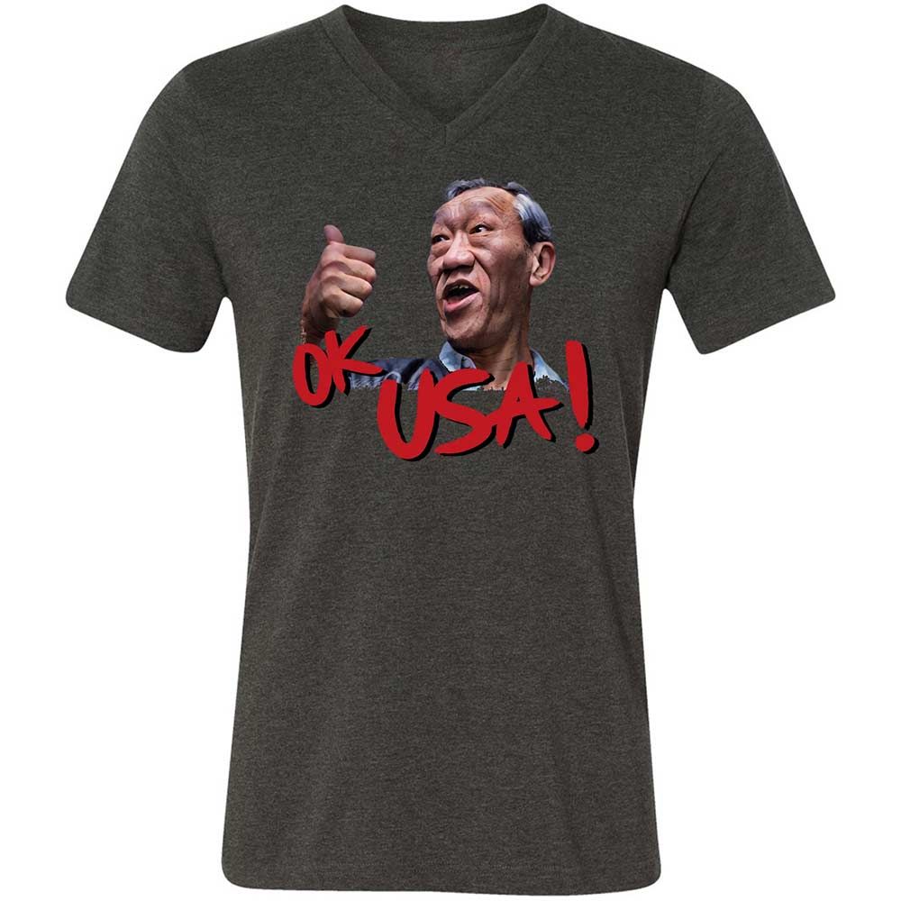 Unisex V-Neck T-Shirt - 9HQ15ZQ8 - Dark Grey Heather - 9