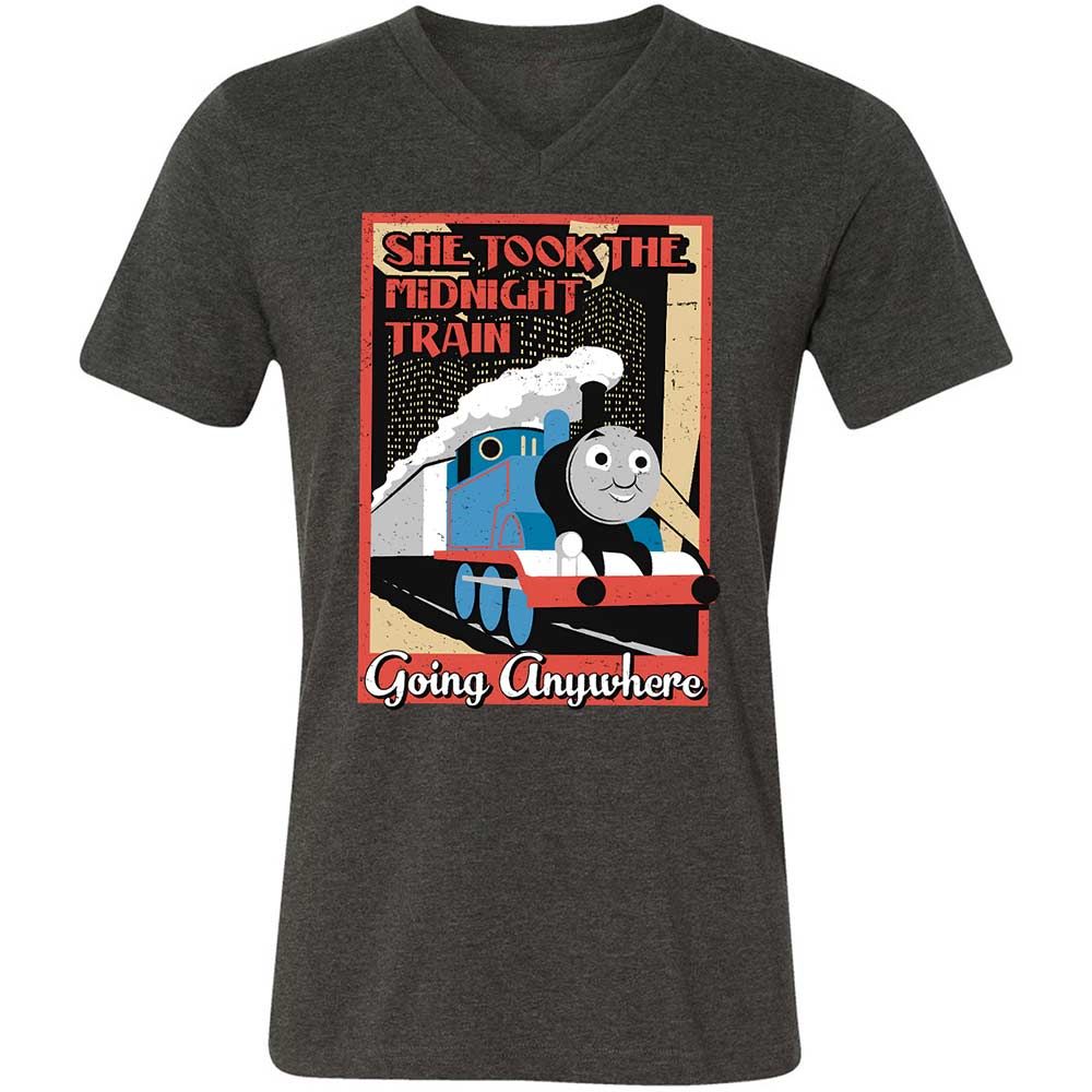 Unisex V-Neck T-Shirt - 4FNZSVWU - Dark Grey Heather - 9