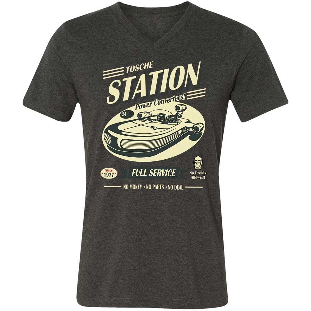 Unisex V-Neck T-Shirt - 83EFXEJU - Dark Grey Heather - 9