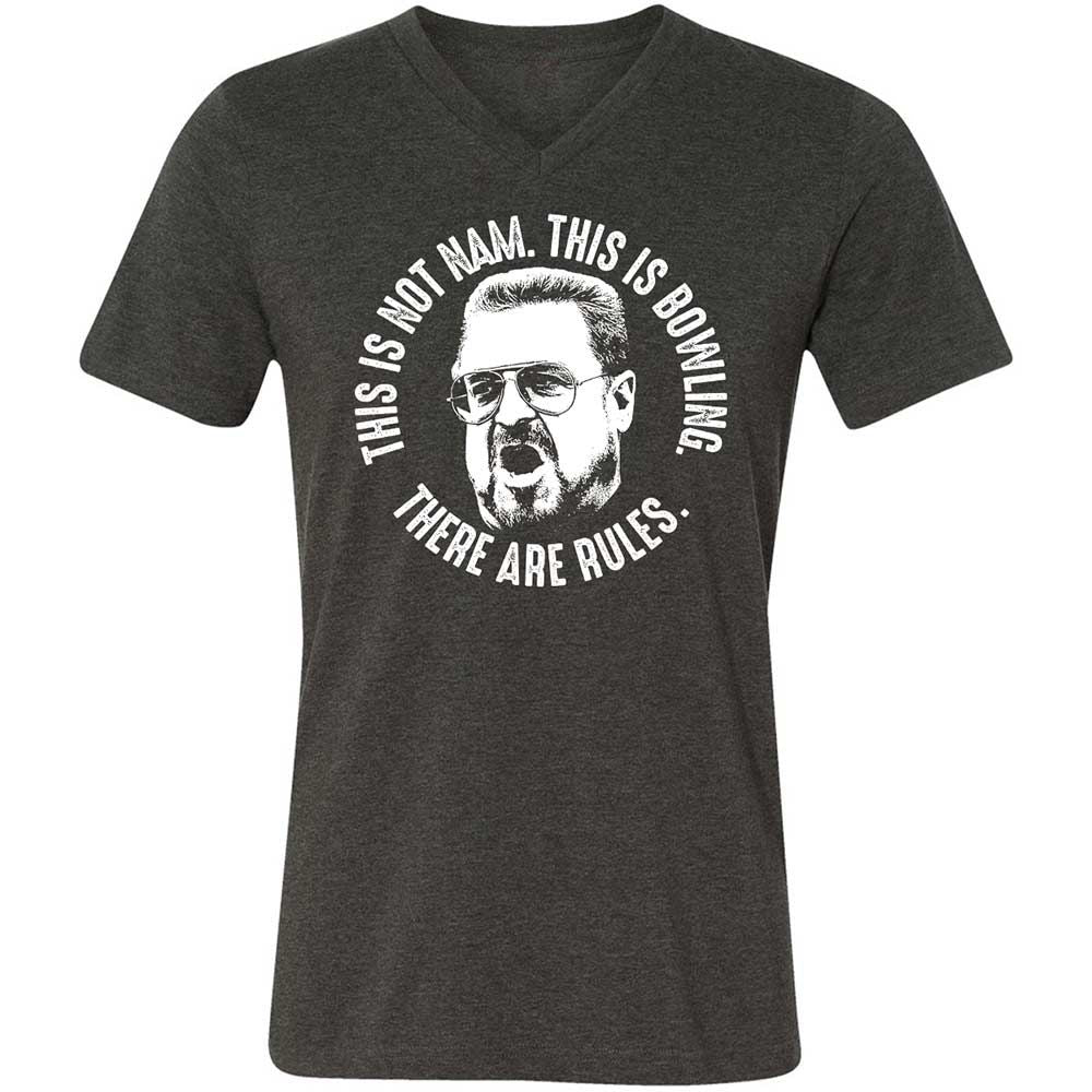 Unisex V-Neck T-Shirt - DUFJ6JZK - Dark Grey Heather - 9