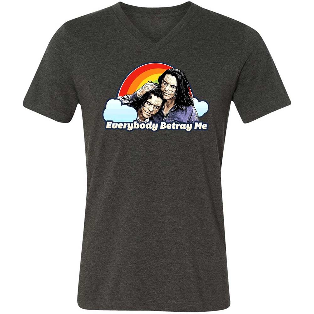 Unisex V-Neck T-Shirt - CZCXWZ7F - Dark Grey Heather - 9