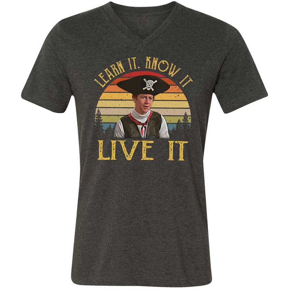 Unisex V-Neck T-Shirt - 3GALM913 - Dark Grey Heather - 9