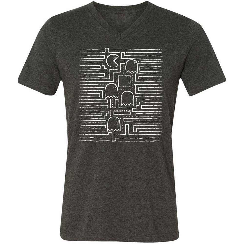 Unisex V-Neck T-Shirt - 8PL4Z4XW - Dark Grey Heather - 9