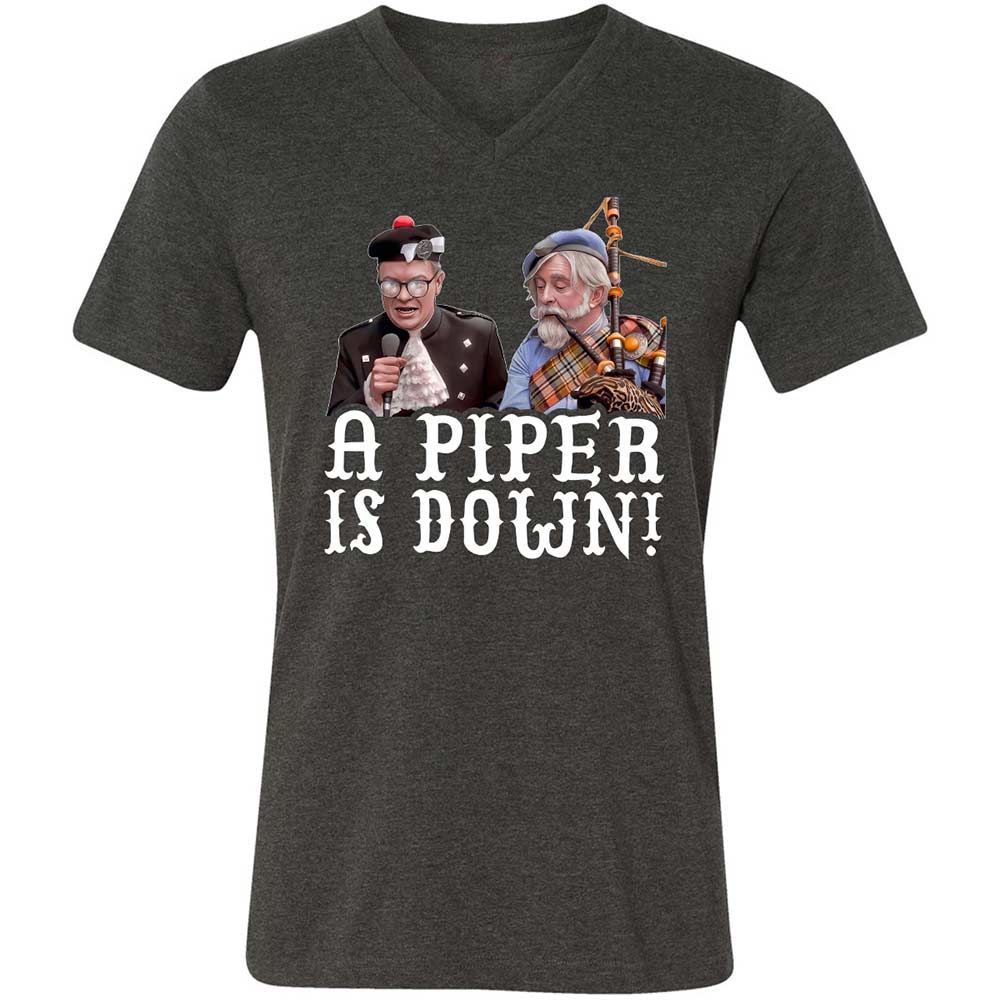 Unisex V-Neck T-Shirt - DAH4F6GJ - Dark Grey Heather - 9