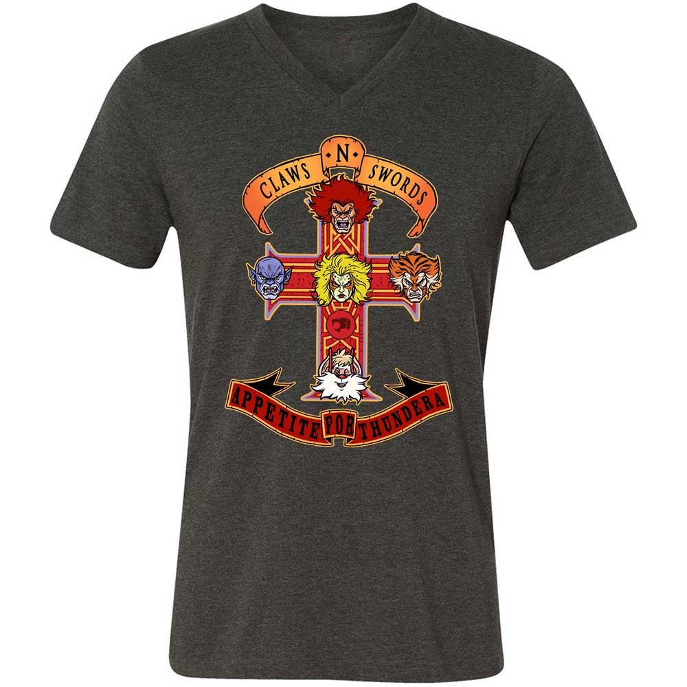 Unisex V-Neck T-Shirt - N34D6KRC - Dark Grey Heather - 9