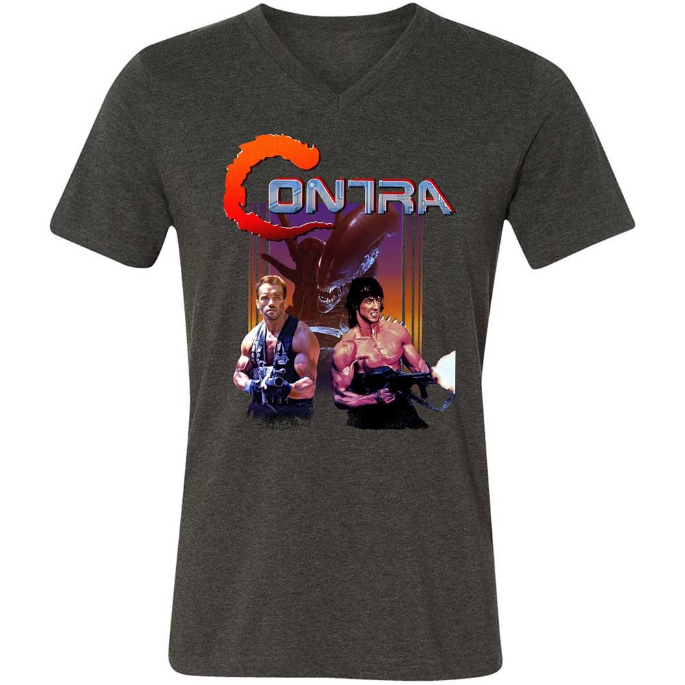 Unisex V-Neck T-Shirt - 9ABJJTBK - Dark Grey Heather - 9