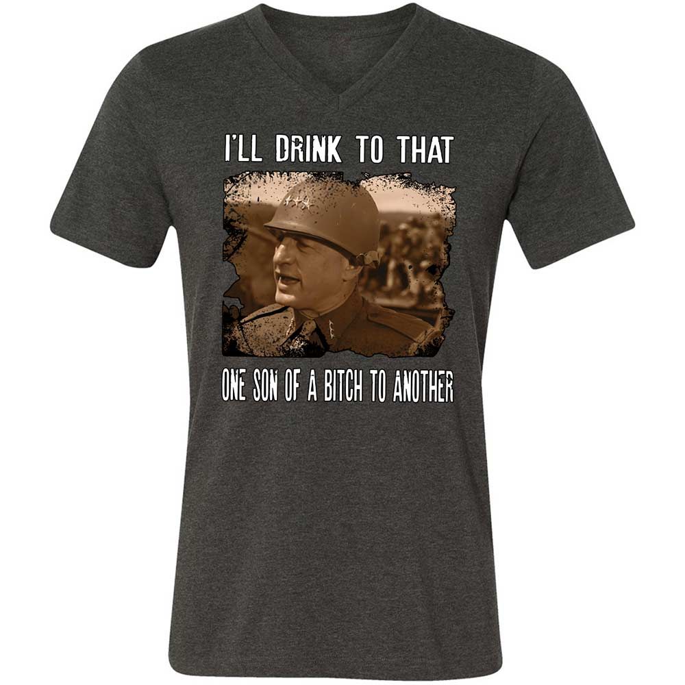 Unisex V-Neck T-Shirt - 4W4V21LE - Dark Grey Heather - 9